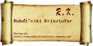 Rubóczki Krisztofer névjegykártya