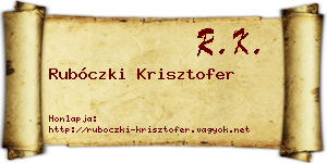 Rubóczki Krisztofer névjegykártya